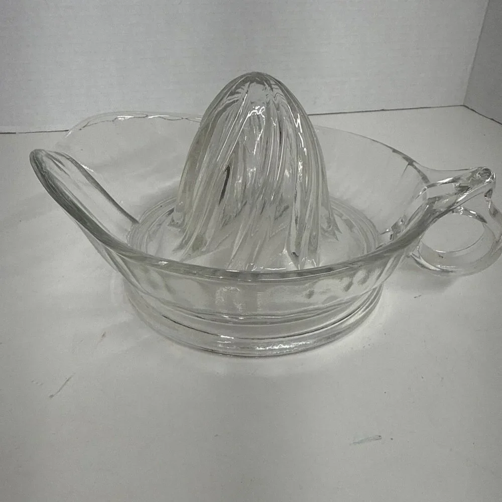 Vintage Glass Citrus Orange Juicer Reamer Clear Kitchen Tool Juice
